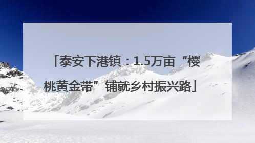 泰安下港镇：1.5万亩“樱桃黄金带”铺就乡村振兴路