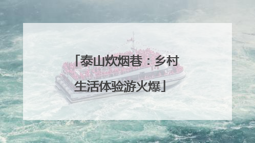 泰山炊烟巷：乡村生活体验游火爆