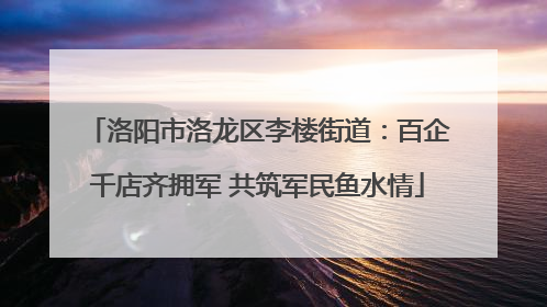 洛阳市洛龙区李楼街道：百企千店齐拥军 共筑军民鱼水情