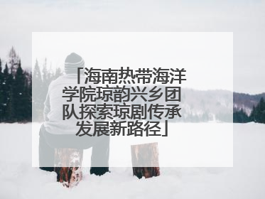 海南热带海洋学院琼韵兴乡团队探索琼剧传承发展新路径