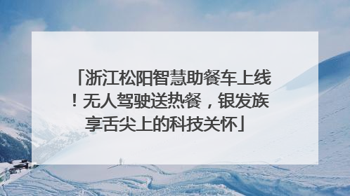 浙江松阳智慧助餐车上线！无人驾驶送热餐，银发族享舌尖上的科技关怀