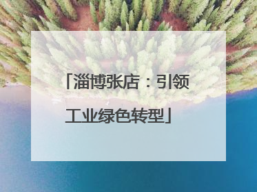 淄博张店：引领工业绿色转型