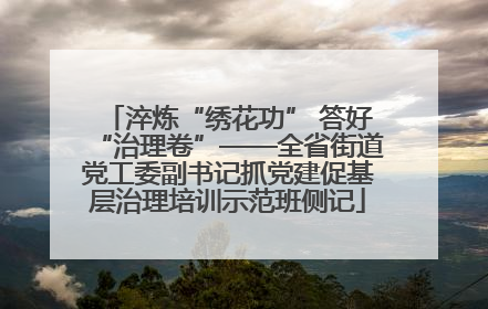 淬炼“绣花功” 答好“治理卷”——全省街道党工委副书记抓党建促基层治理培训示范班侧记