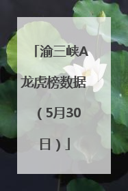 渝三峡A龙虎榜数据（5月30日）