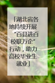湖北省各地持续开展“百县进百校联万企”行动，助力高校毕业生就业