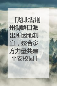 湖北省荆州御路口派出所因地制宜，整合多方力量共建平安校园