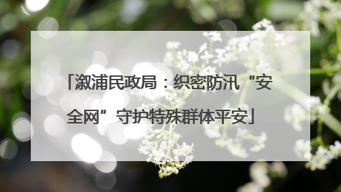 溆浦民政局：织密防汛“安全网”守护特殊群体平安