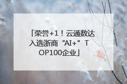 荣誉+1！云通数达入选浙商“AI+”TOP100企业