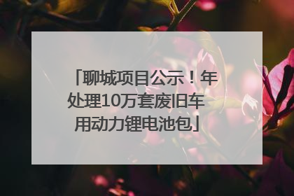 聊城项目公示！年处理10万套废旧车用动力锂电池包
