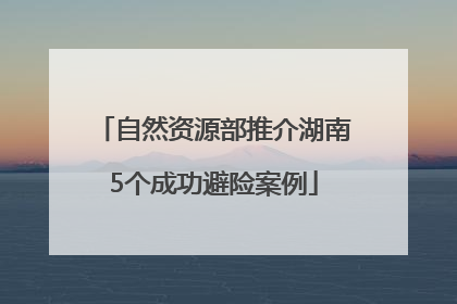 自然资源部推介湖南5个成功避险案例