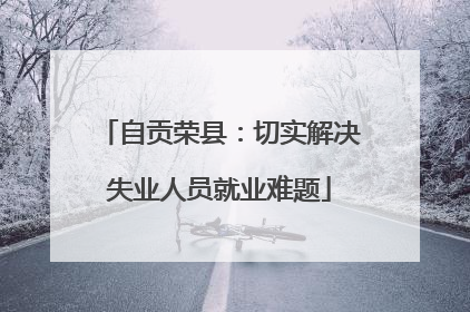自贡荣县：切实解决失业人员就业难题