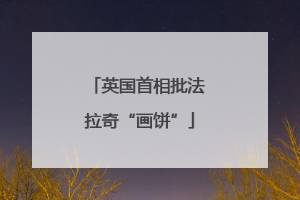 英国首相批法拉奇“画饼”