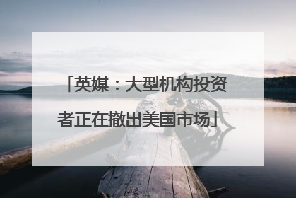 英媒：大型机构投资者正在撤出美国市场