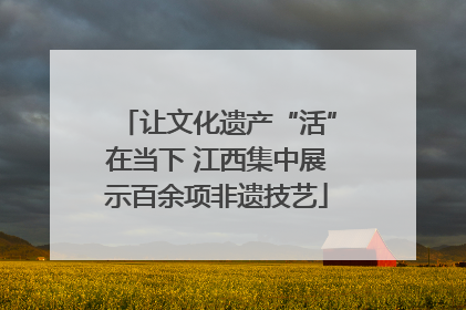 让文化遗产“活”在当下 江西集中展示百余项非遗技艺