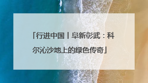 行进中国丨阜新彰武：科尔沁沙地上的绿色传奇