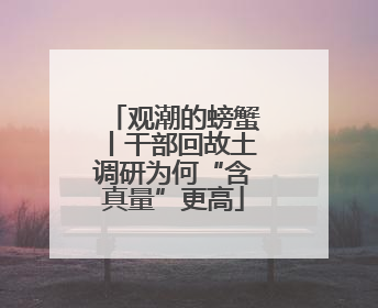 观潮的螃蟹丨干部回故土调研为何“含真量”更高