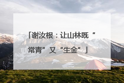谢汝根：让山林既“常青”又“生金”