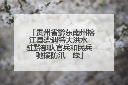 贵州省黔东南州榕江县遭遇特大洪水 驻黔部队官兵和民兵驰援防汛一线