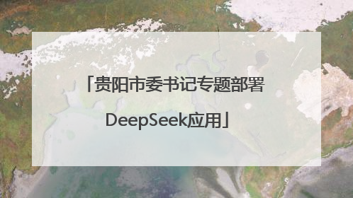贵阳市委书记专题部署DeepSeek应用