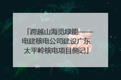 跨越山海觅绿能——电建核电公司建设广东太平岭核电项目侧记