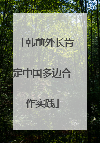 韩前外长肯定中国多边合作实践