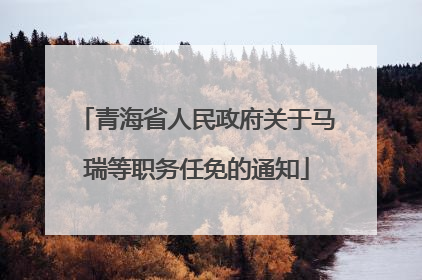 青海省人民政府关于马瑞等职务任免的通知