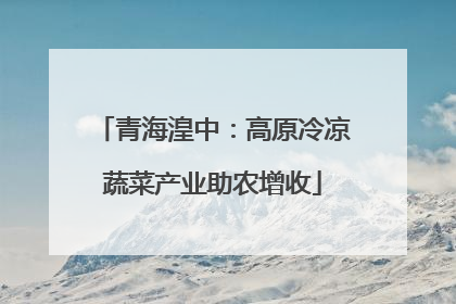 青海湟中：高原冷凉蔬菜产业助农增收