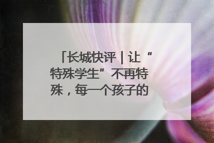 长城快评｜让“特殊学生”不再特殊，每一个孩子的梦想都同样伟大