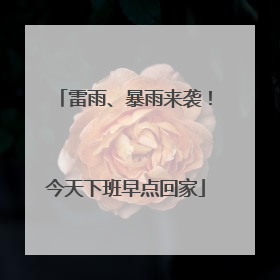 雷雨、暴雨来袭！今天下班早点回家