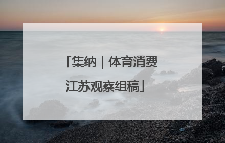 集纳｜体育消费江苏观察组稿