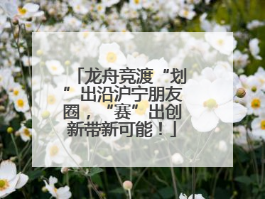 龙舟竞渡“划”出沿沪宁朋友圈，“赛”出创新带新可能！