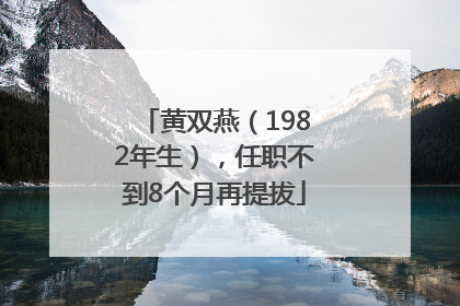 黄双燕（1982年生），任职不到8个月再提拔