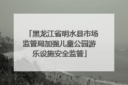 黑龙江省明水县市场监管局加强儿童公园游乐设施安全监管