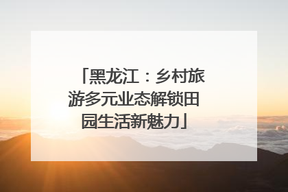 黑龙江：乡村旅游多元业态解锁田园生活新魅力
