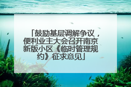 鼓励基层调解争议，便利业主大会召开南京新版小区《临时管理规约》征求意见