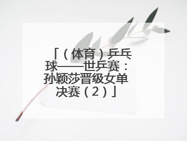 （体育）乒乓球——世乒赛：孙颖莎晋级女单决赛（2）