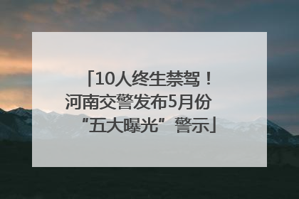 10人终生禁驾！河南交警发布5月份“五大曝光”警示