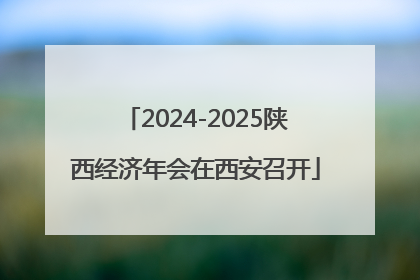 2024-2025陕西经济年会在西安召开