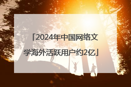 2024年中国网络文学海外活跃用户约2亿