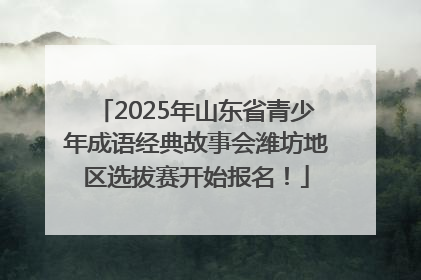 2025年山东省青少年成语经典故事会潍坊地区选拔赛开始报名！