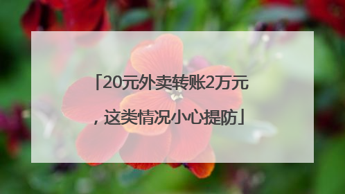 20元外卖转账2万元，这类情况小心提防