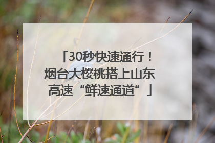 30秒快速通行！烟台大樱桃搭上山东高速“鲜速通道”