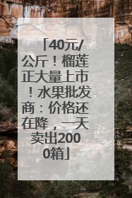 40元/公斤！榴莲正大量上市！水果批发商：价格还在降，一天卖出2000箱