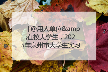 @用人单位&在校大学生，2025年泉州市大学生实习“扬帆计划”来啦！