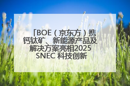 BOE（京东方）携钙钛矿、新能源产品及解决方案亮相2025 SNEC 科技创新赋能行业绿色发展